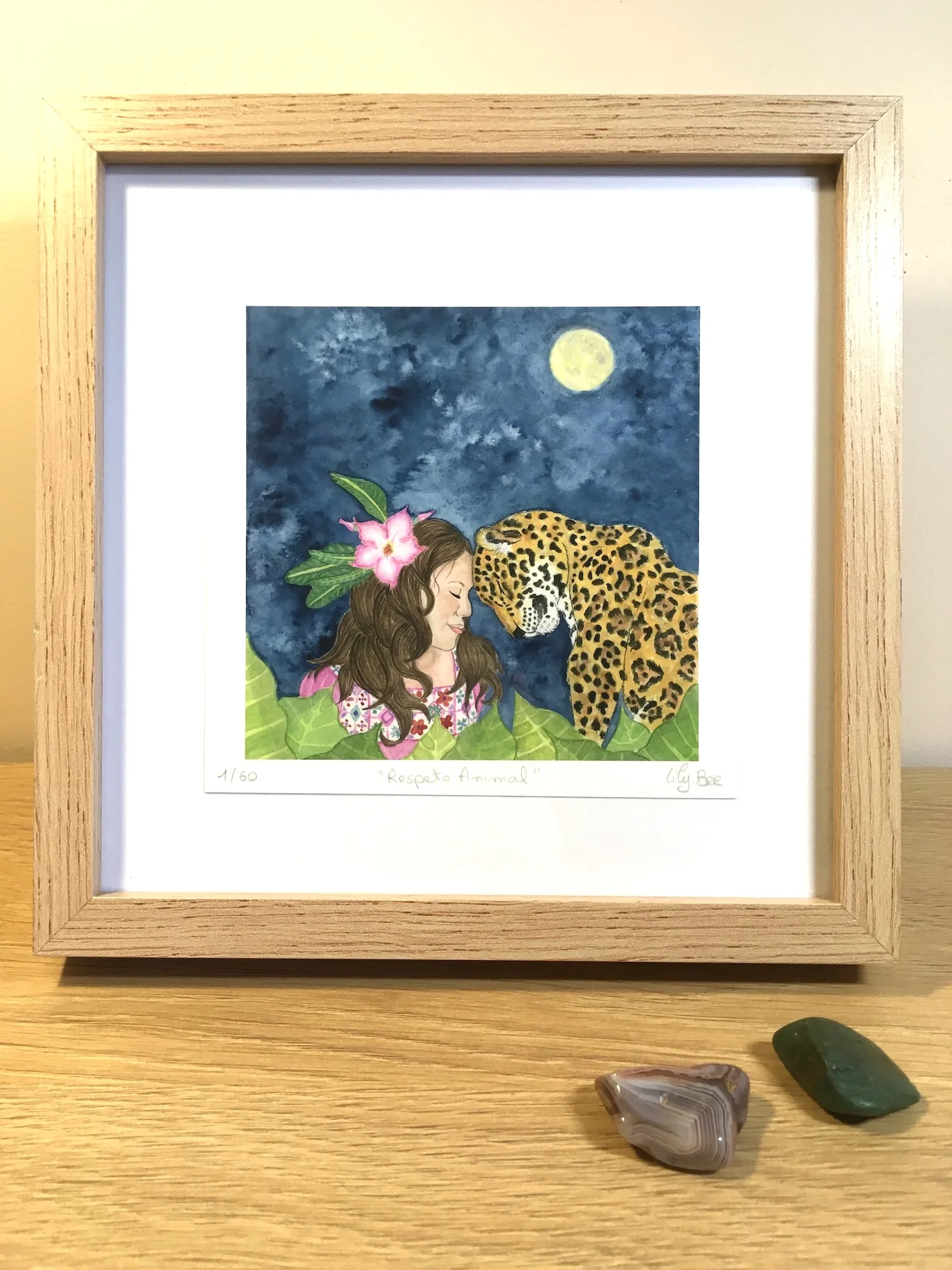 respeto animal aquarelle encadré