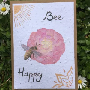 carte à planter bee happy paquerettes