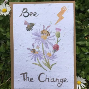 Carte à planter Bee the change paquerettes