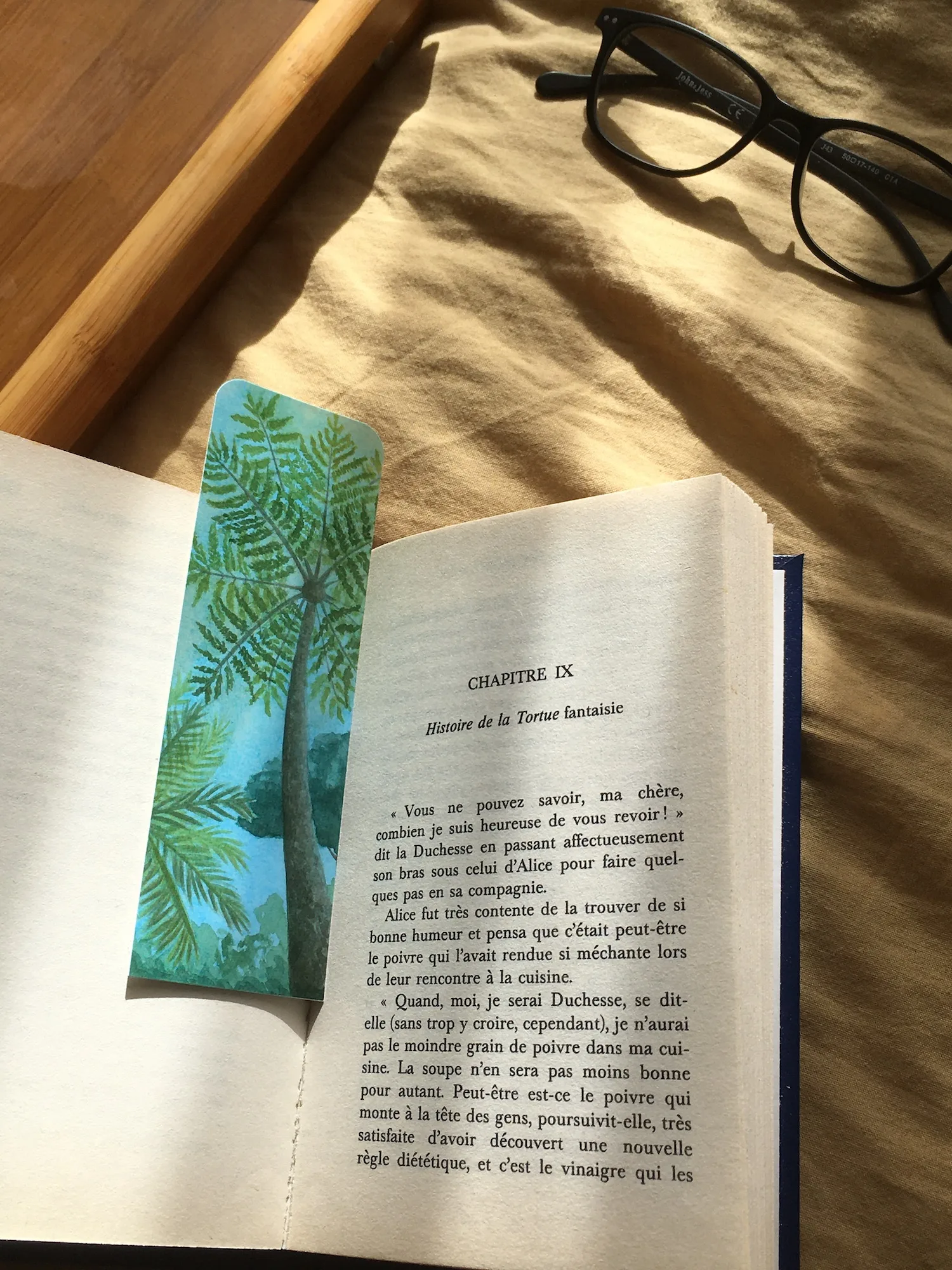 marque page fougère arborescente livre ouvert