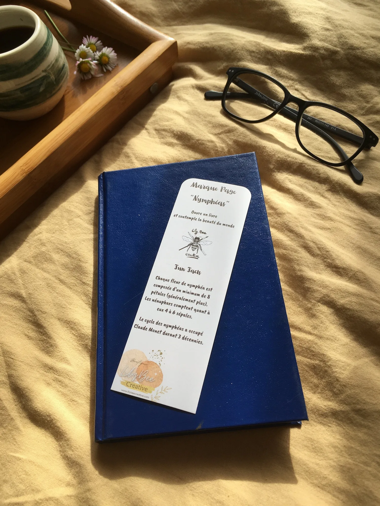 marque page nymphéas livre verso