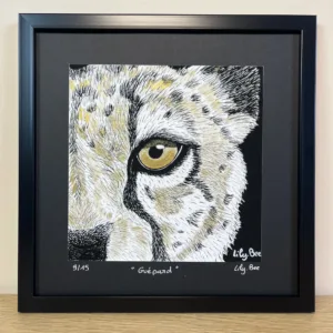 Regard animal "Guépard" (illustration encre et or)