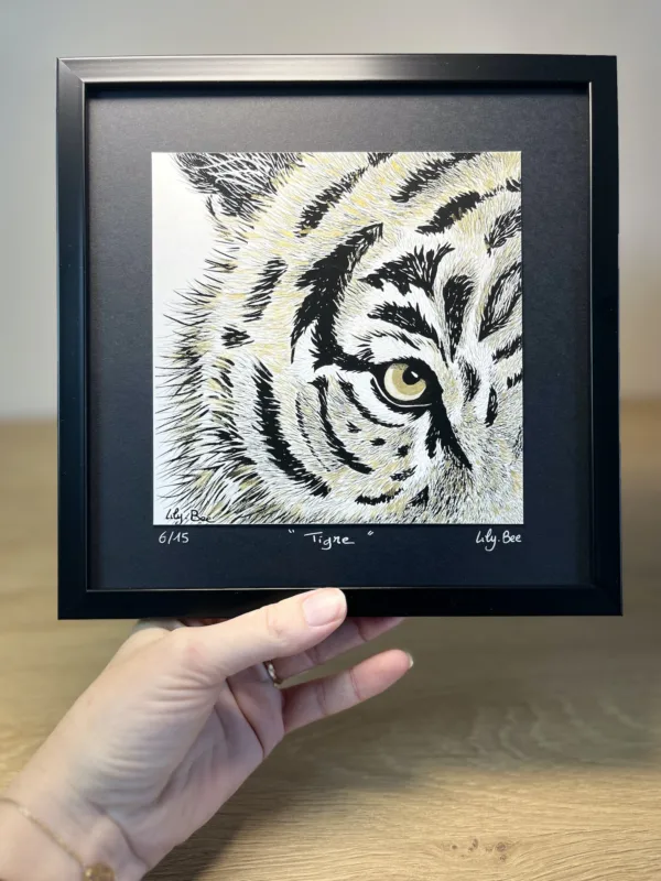 Regard animal "Tigre" (illustration encre et or) – Image 5