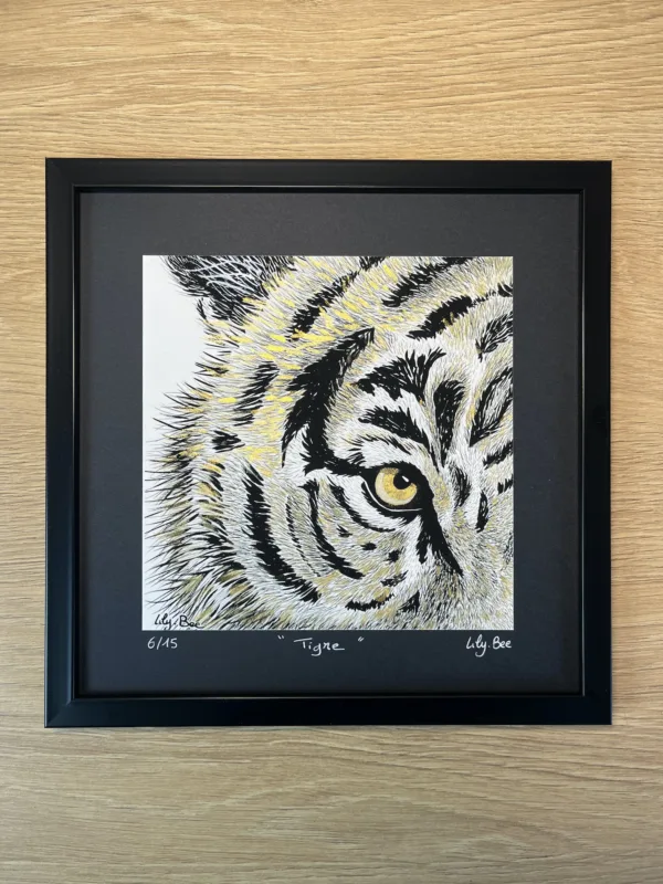 Regard animal "Tigre" (illustration encre et or) – Image 3